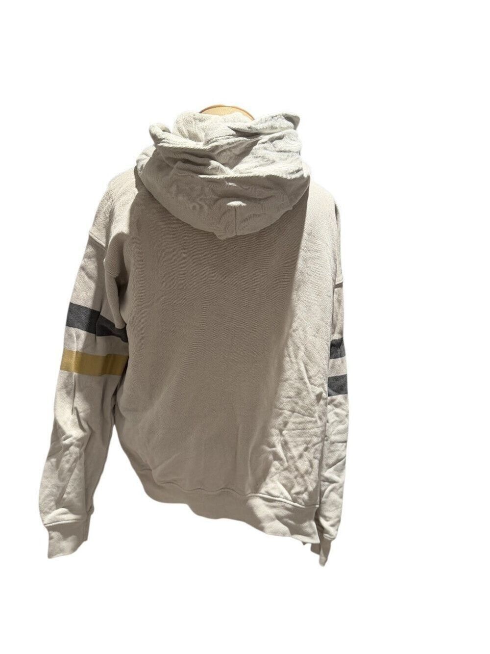 SUNDRY Cream Hoodie Sweatshirt With Unique Design Details - size 0 (xs)